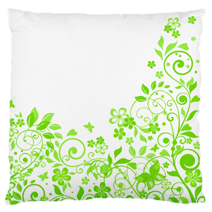 Butterfly Green Flower Floral Leaf Animals Standard Flano Cushion Case (One Side)