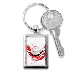 Flower Floral Star Red Wave Key Chains (rectangle)  by Mariart