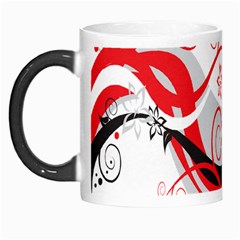 Flower Floral Star Red Wave Morph Mugs by Mariart