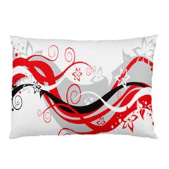 Flower Floral Star Red Wave Pillow Case by Mariart