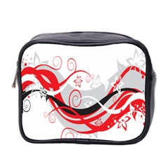 Flower Floral Star Red Wave Mini Toiletries Bag 2-side by Mariart