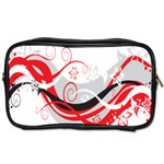 Flower Floral Star Red Wave Toiletries Bags 2-Side Front