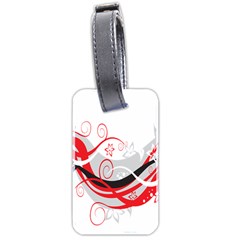 Flower Floral Star Red Wave Luggage Tags (two Sides) by Mariart