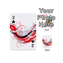 Flower Floral Star Red Wave Playing Cards 54 (mini)  by Mariart