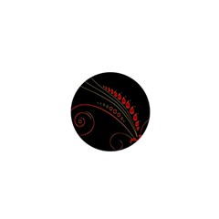 Flower Leaf Red Black 1  Mini Buttons