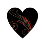 Flower Leaf Red Black Heart Magnet Front