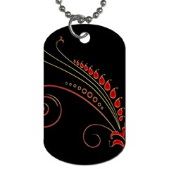 Flower Leaf Red Black Dog Tag (one Side) by Mariart