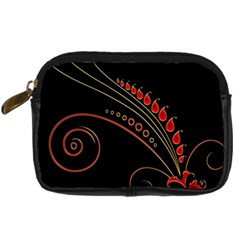 Flower Leaf Red Black Digital Camera Cases by Mariart