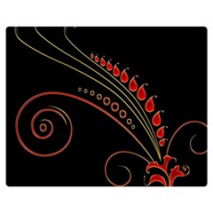 Flower Leaf Red Black Double Sided Flano Blanket (medium)  by Mariart