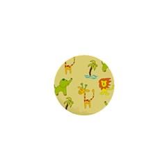 Cute Animals Elephant Giraffe Lion 1  Mini Buttons by Mariart