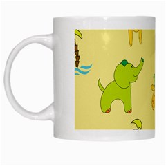 Cute Animals Elephant Giraffe Lion White Mugs by Mariart