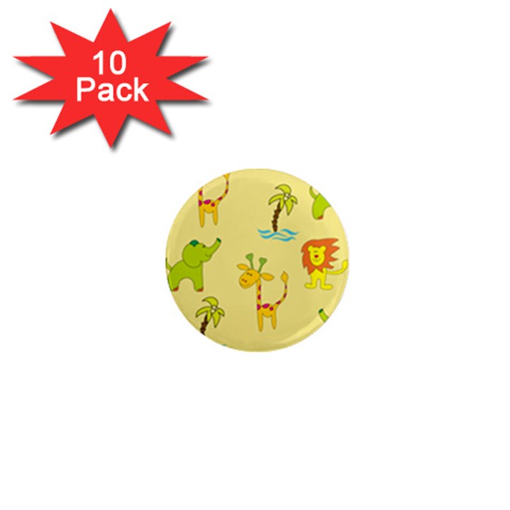 Cute Animals Elephant Giraffe Lion 1  Mini Magnet (10 pack) 