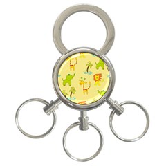 Cute Animals Elephant Giraffe Lion 3-ring Key Chains