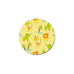 Cute Animals Elephant Giraffe Lion Golf Ball Marker by Mariart