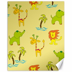 Cute Animals Elephant Giraffe Lion Canvas 16  X 20   by Mariart