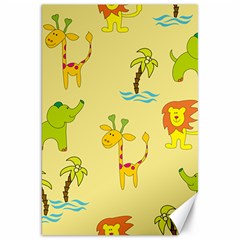 Cute Animals Elephant Giraffe Lion Canvas 20  X 30   by Mariart