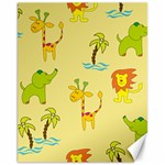 Cute Animals Elephant Giraffe Lion Canvas 11  x 14   10.95 x13.48  Canvas - 1