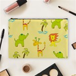 Cute Animals Elephant Giraffe Lion Cosmetic Bag (Large)  Front