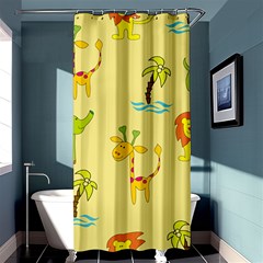 Cute Animals Elephant Giraffe Lion Shower Curtain 36  X 72  (stall)  by Mariart