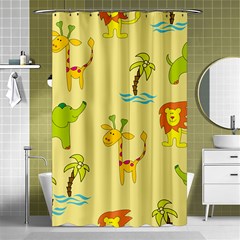 Cute Animals Elephant Giraffe Lion Shower Curtain 48  X 72  (small)  by Mariart