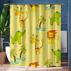 Cute Animals Elephant Giraffe Lion Shower Curtain 60  X 72  (medium)  by Mariart