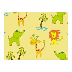 Cute Animals Elephant Giraffe Lion Double Sided Flano Blanket (mini)  by Mariart