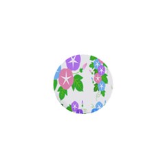 Flower Floral Star Purple Pink Blue Leaf 1  Mini Buttons by Mariart