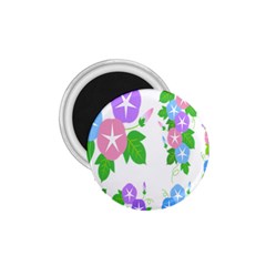 Flower Floral Star Purple Pink Blue Leaf 1 75  Magnets by Mariart