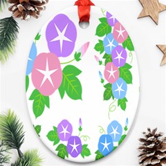 Flower Floral Star Purple Pink Blue Leaf Ornament (oval) by Mariart