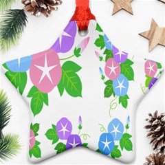 Flower Floral Star Purple Pink Blue Leaf Star Ornament (two Sides) by Mariart