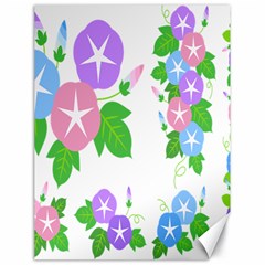 Flower Floral Star Purple Pink Blue Leaf Canvas 18  X 24   by Mariart