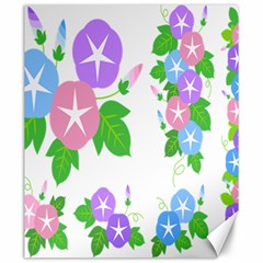 Flower Floral Star Purple Pink Blue Leaf Canvas 20  X 24   by Mariart