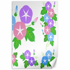 Flower Floral Star Purple Pink Blue Leaf Canvas 20  X 30   by Mariart