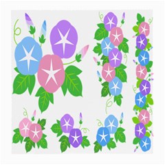 Flower Floral Star Purple Pink Blue Leaf Medium Glasses Cloth (2-side) by Mariart