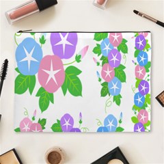 Flower Floral Star Purple Pink Blue Leaf Cosmetic Bag (xl) by Mariart