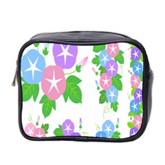 Flower Floral Star Purple Pink Blue Leaf Mini Toiletries Bag 2-side by Mariart