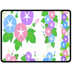 Flower Floral Star Purple Pink Blue Leaf Fleece Blanket (large) 