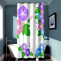 Flower Floral Star Purple Pink Blue Leaf Shower Curtain 36  X 72  (stall)  by Mariart