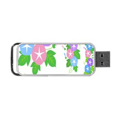 Flower Floral Star Purple Pink Blue Leaf Portable Usb Flash (one Side) by Mariart