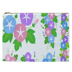 Flower Floral Star Purple Pink Blue Leaf Cosmetic Bag (xxl)  by Mariart