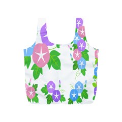 Flower Floral Star Purple Pink Blue Leaf Full Print Recycle Bags (s)  by Mariart