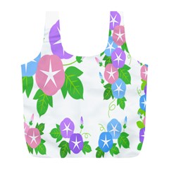 Flower Floral Star Purple Pink Blue Leaf Full Print Recycle Bags (l)  by Mariart