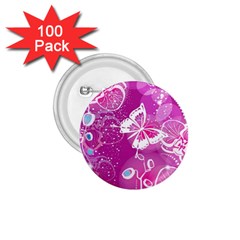 Flower Butterfly Pink 1 75  Buttons (100 Pack)  by Mariart