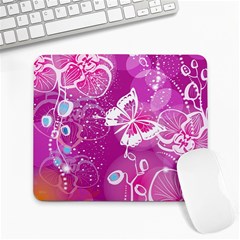 Flower Butterfly Pink Large Mousepads by Mariart