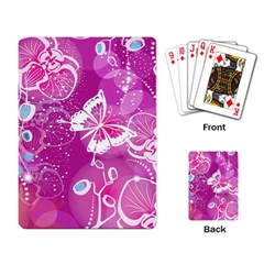 Flower Butterfly Pink Playing Card by Mariart