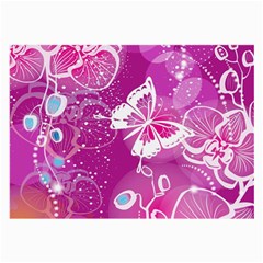 Flower Butterfly Pink Large Glasses Cloth by Mariart