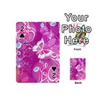 Flower Butterfly Pink Playing Cards 54 (Mini)  Front - Spade2