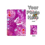 Flower Butterfly Pink Playing Cards 54 (Mini)  Front - Heart6