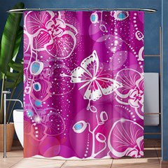 Flower Butterfly Pink Shower Curtain 60  X 72  (medium)  by Mariart