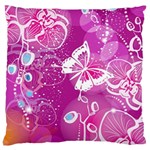 Flower Butterfly Pink Large Cushion Case (One Side) Front